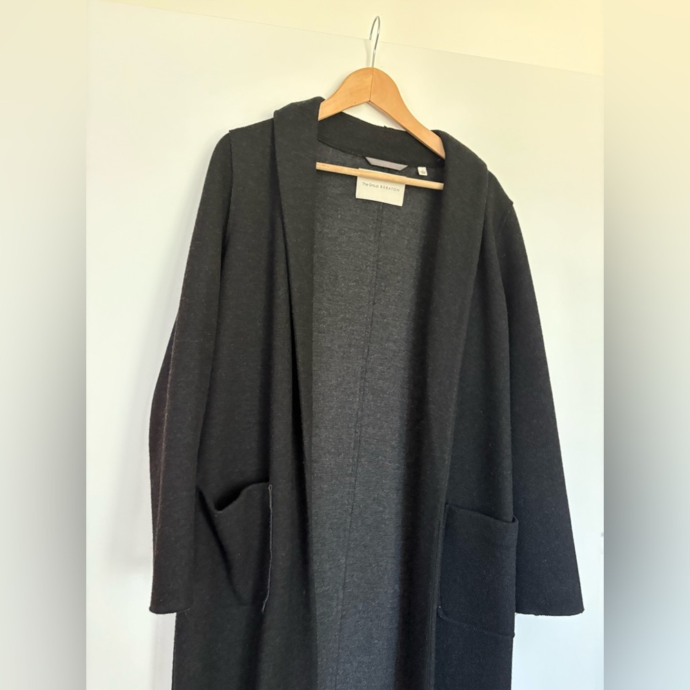 Babaton Black Long Open-Front Coat - Picture 7 of 11